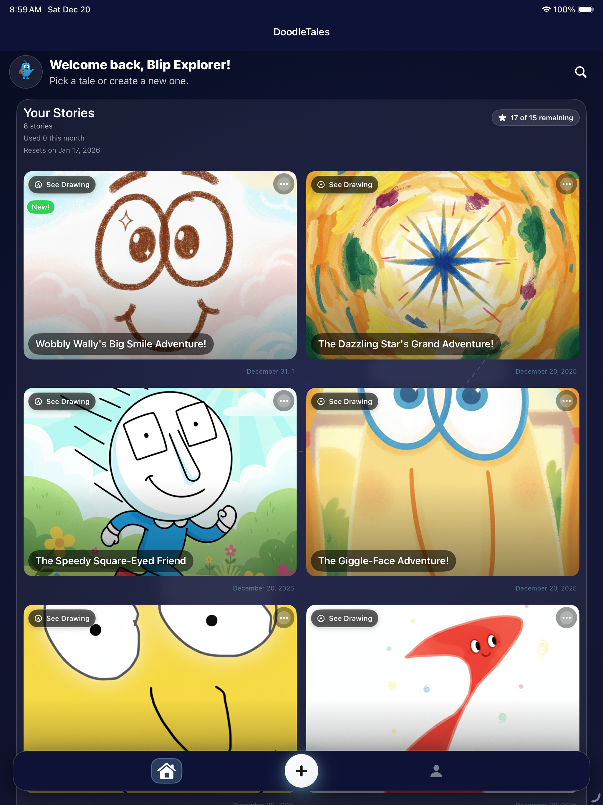 DoodleTales App Screenshot - Drawing Mode